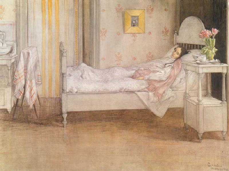 Carl Larsson Convalescence oil painting image